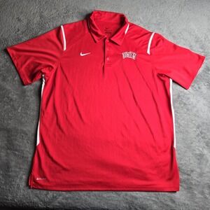 Nike Dri-Fit Gameday Polo UNLV NCAA Football Mens XL S/S Red White Golf